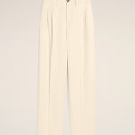 Pantalon blanc deux plis en coton et lin