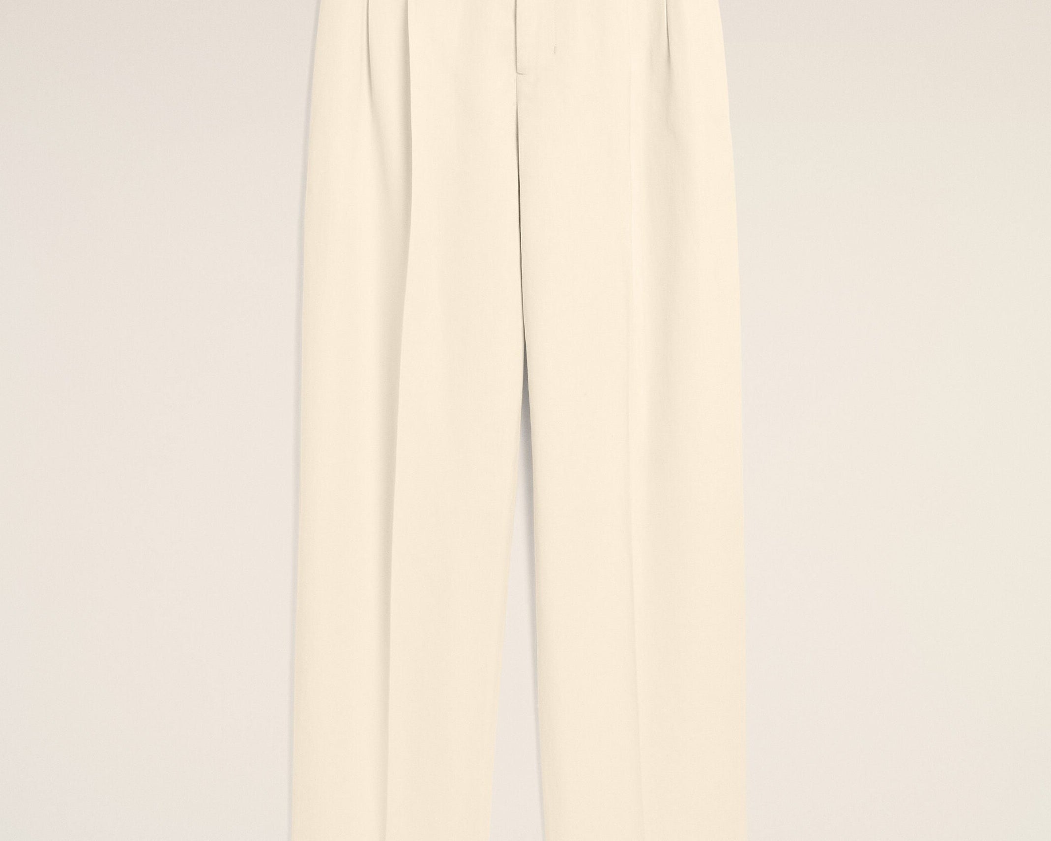 Pantalon blanc deux plis en coton et lin
