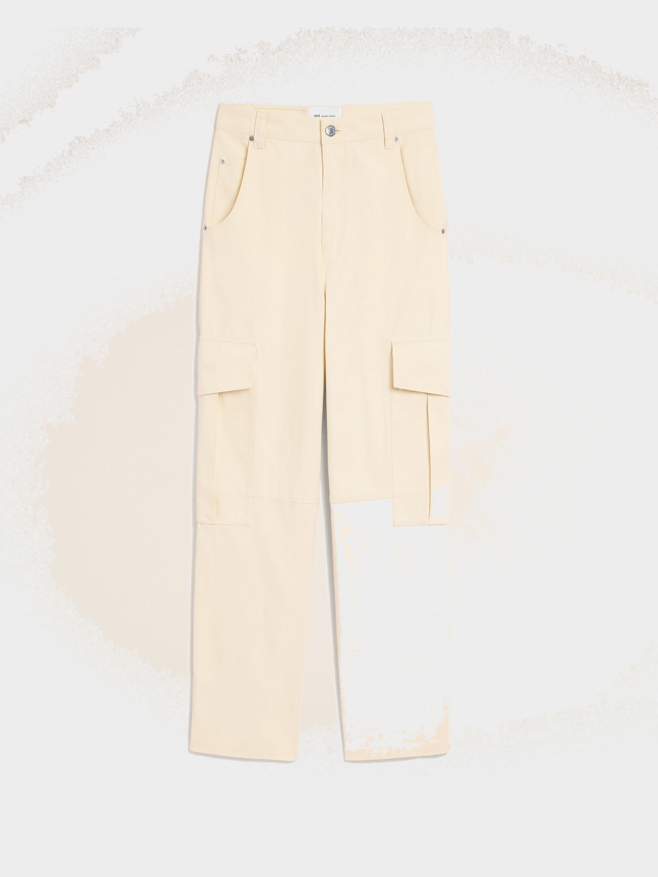 Pantalon cargo blanc coupe baggy en coton