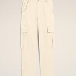 Pantalon cargo blanc coupe baggy en coton