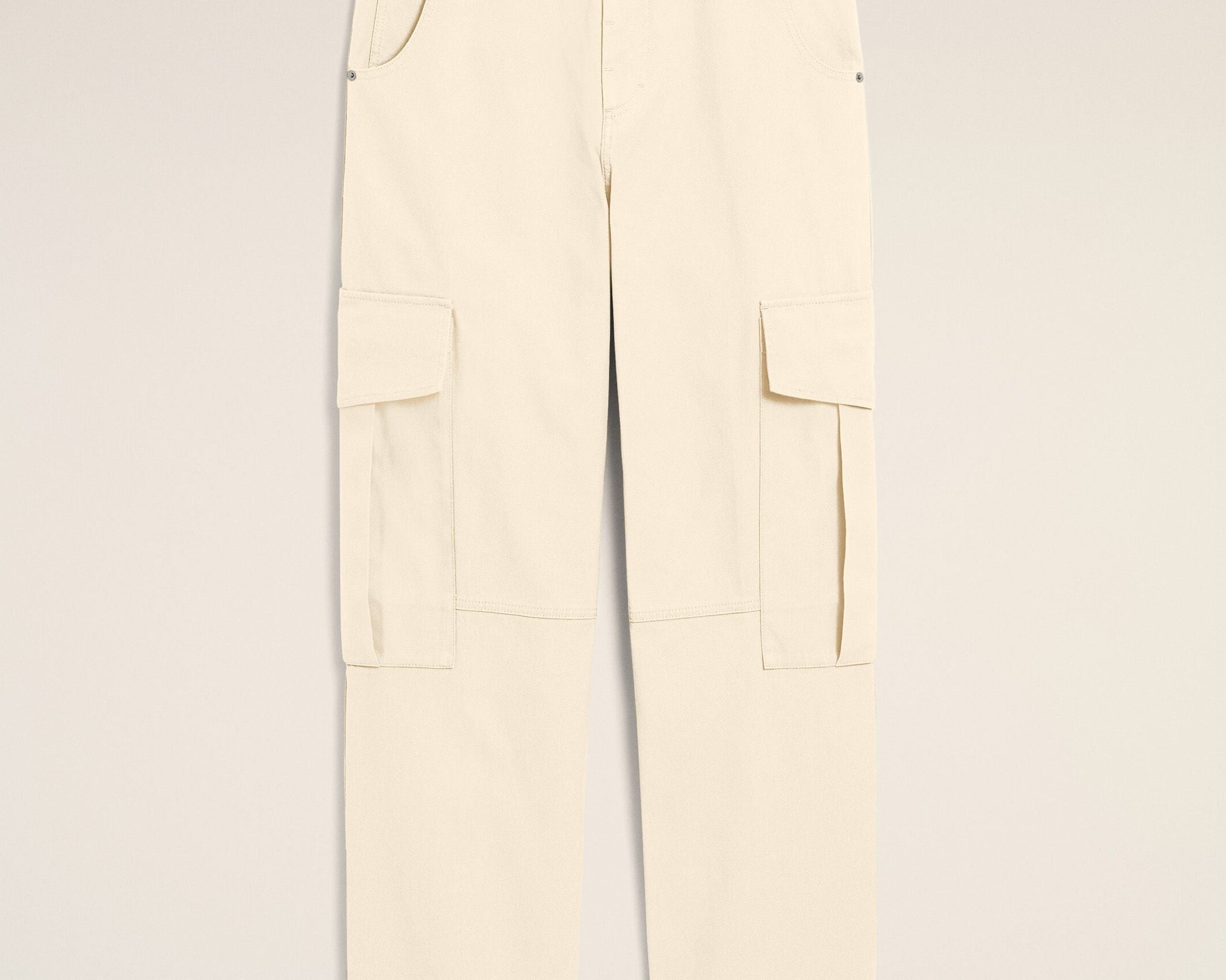 Pantalon cargo blanc coupe baggy en coton