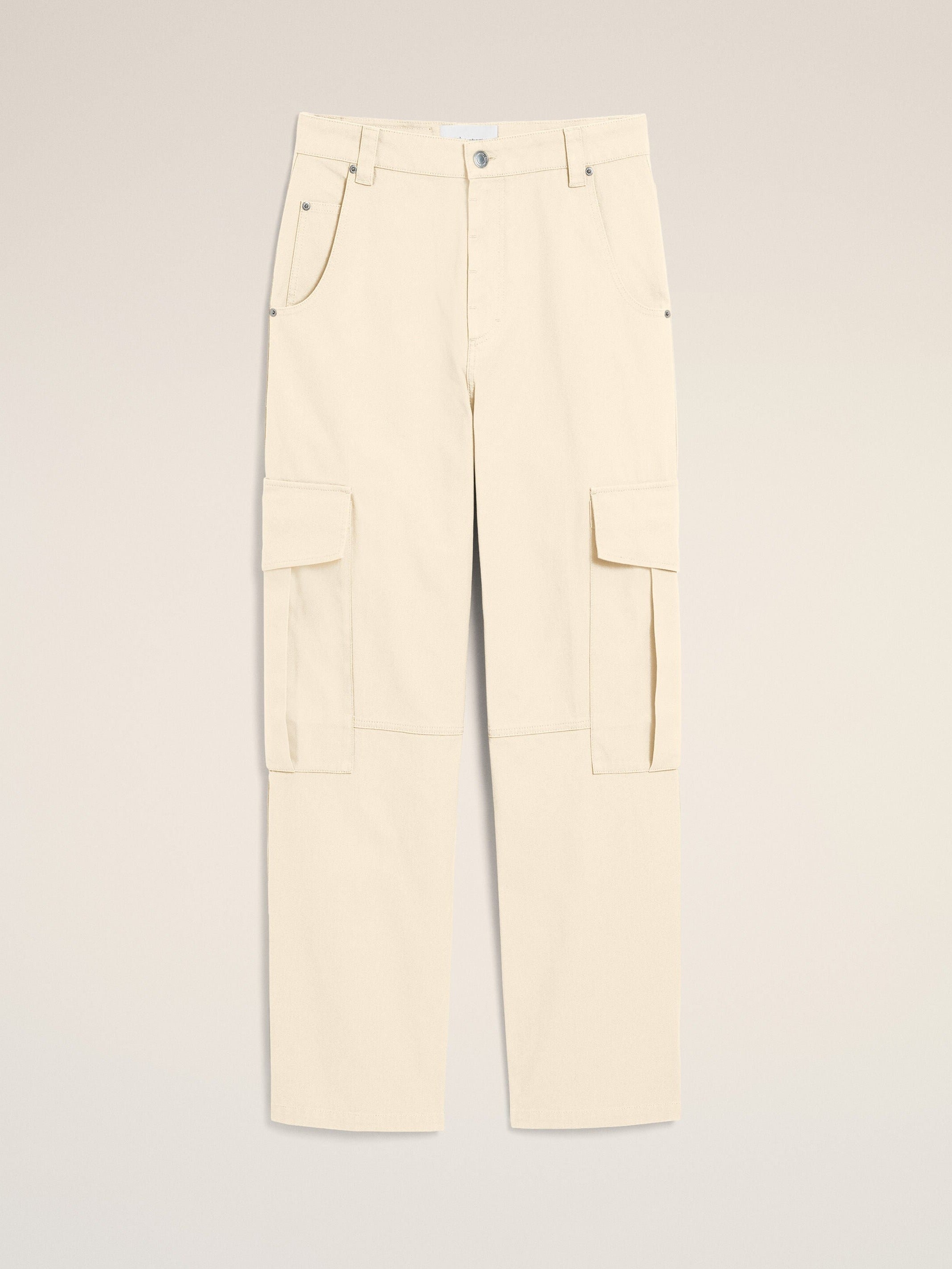 Pantalon cargo blanc coupe baggy en coton
