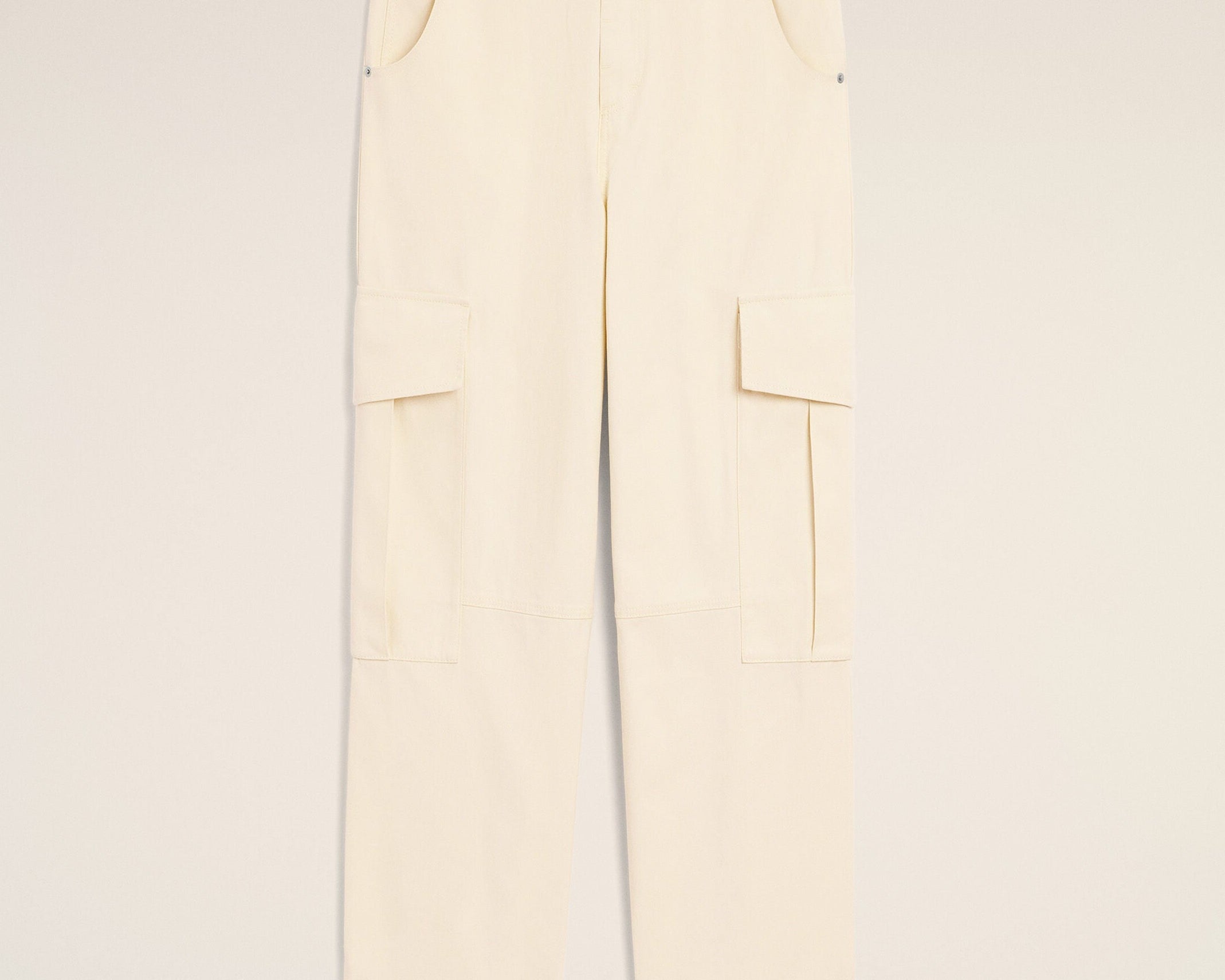 Pantalon cargo blanc coupe baggy en coton