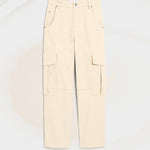 Pantalon cargo blanc coupe baggy en coton