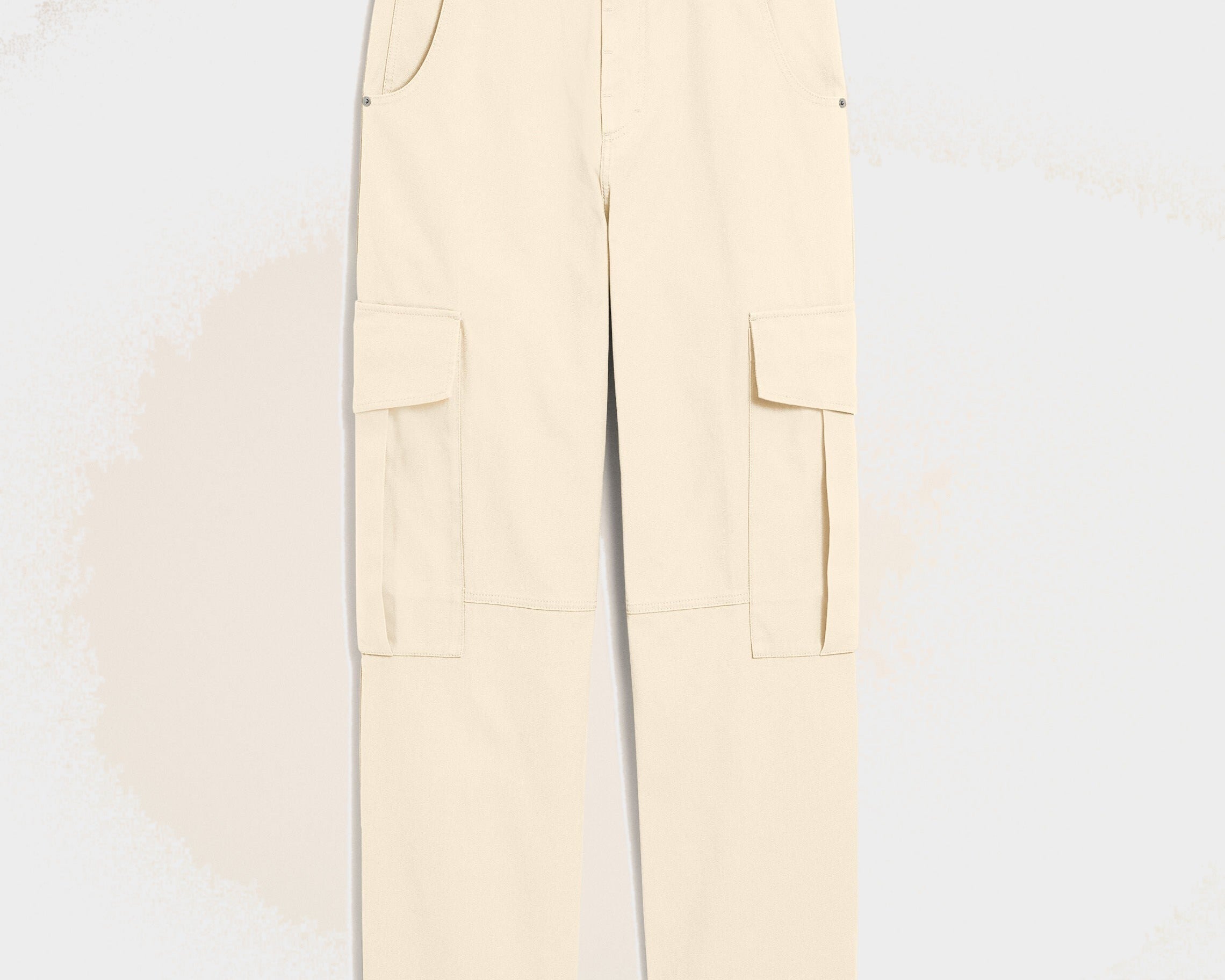 Pantalon cargo blanc coupe baggy en coton