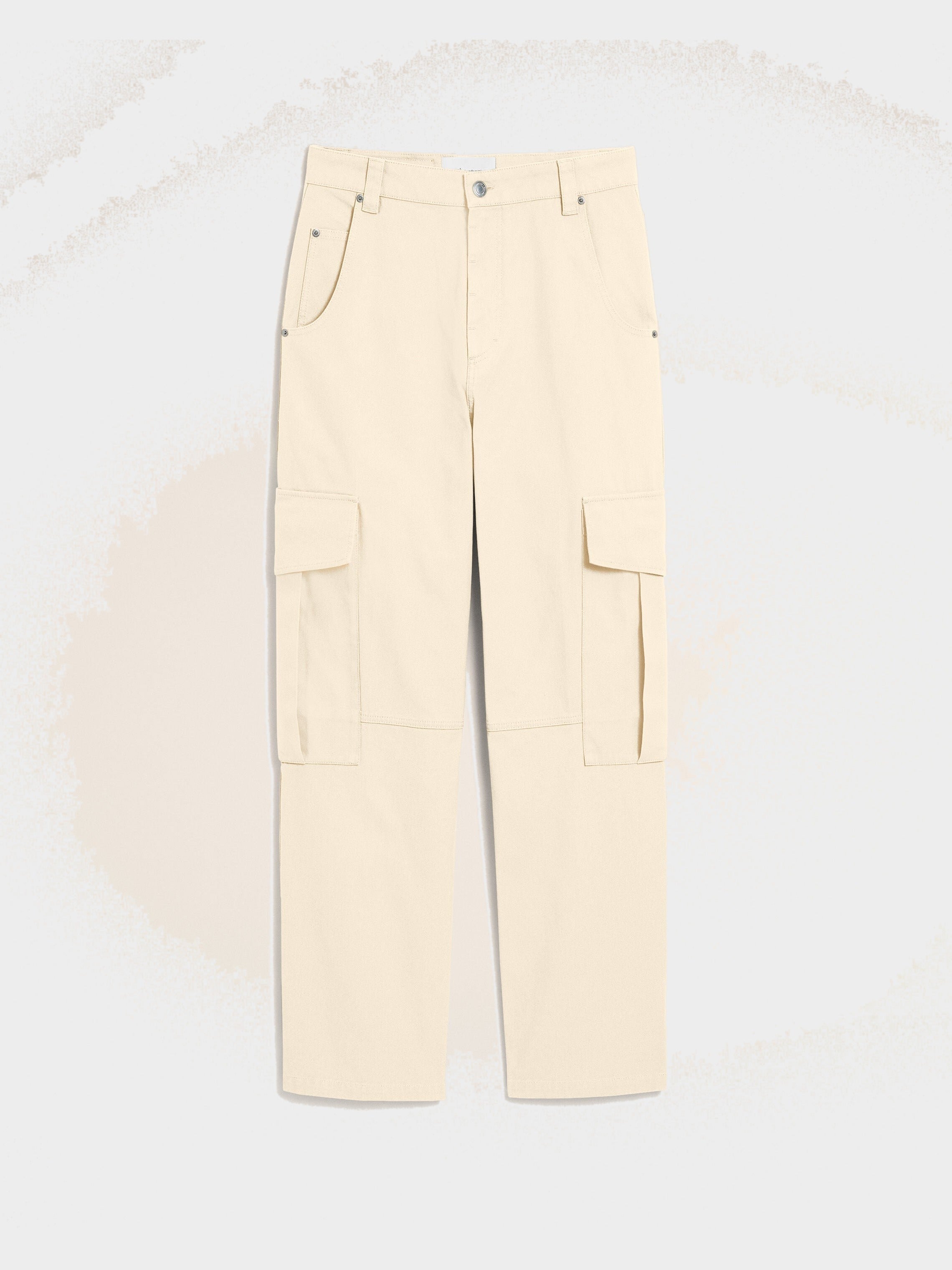 Pantalon cargo blanc coupe baggy en coton