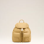 Petit sac à dos à rabat Marcel beige en nylon