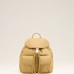 Petit sac à dos à rabat Marcel beige en nylon
