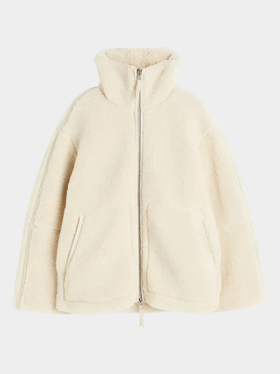 Petra – dámský oversized teddy kabát se zipem