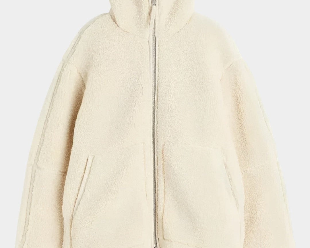 Petra – dámský oversized teddy kabát se zipem