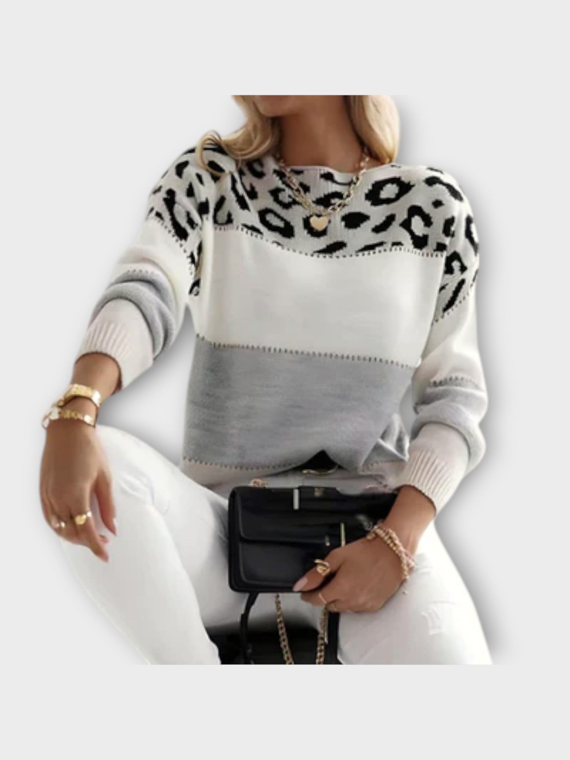 Petra – Ležérní svetr s leopardím designem