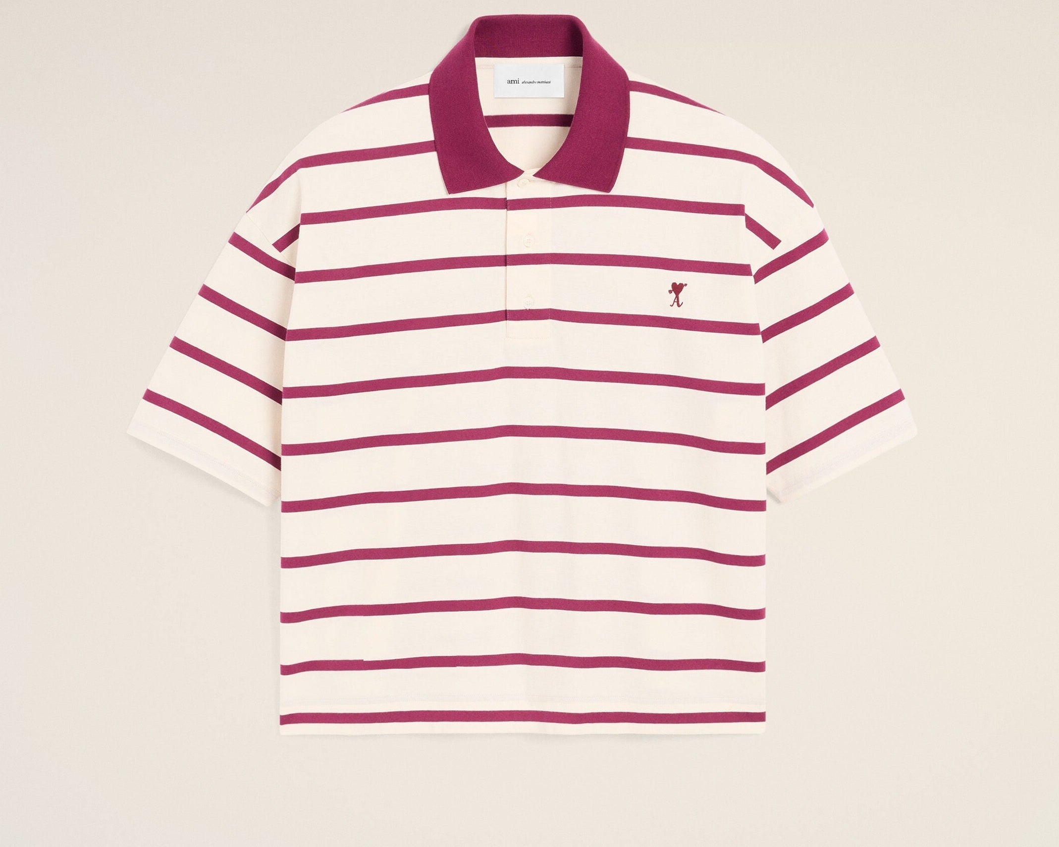 Polo blanc en coton Ami de Coeur flèche