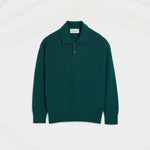 Polo Boxy Vert En Laine Et Coton