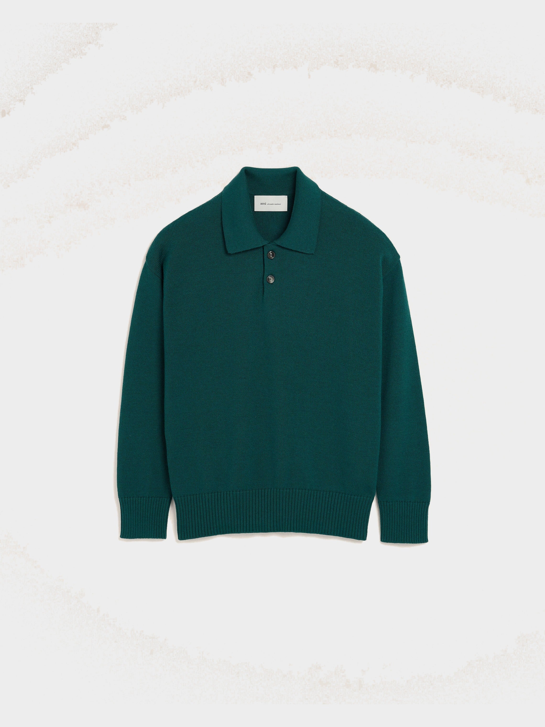 Polo Boxy Vert En Laine Et Coton