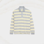 Polo Gris Et Jaune Rayé Ami De Coeur En Coton