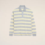 Polo Gris Et Jaune Rayé Ami De Coeur En Coton