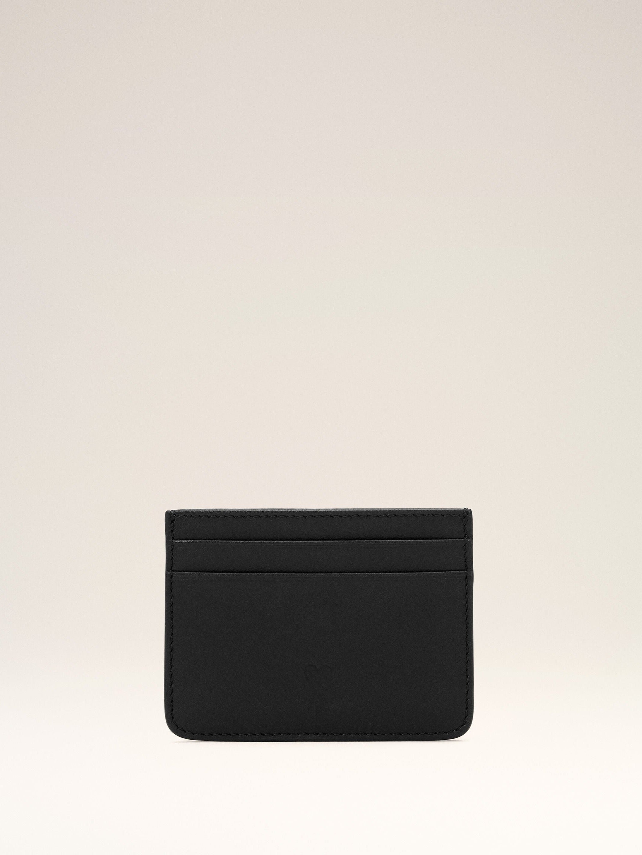 Porte-cartes noir en cuir de vachette Ami de Coeur