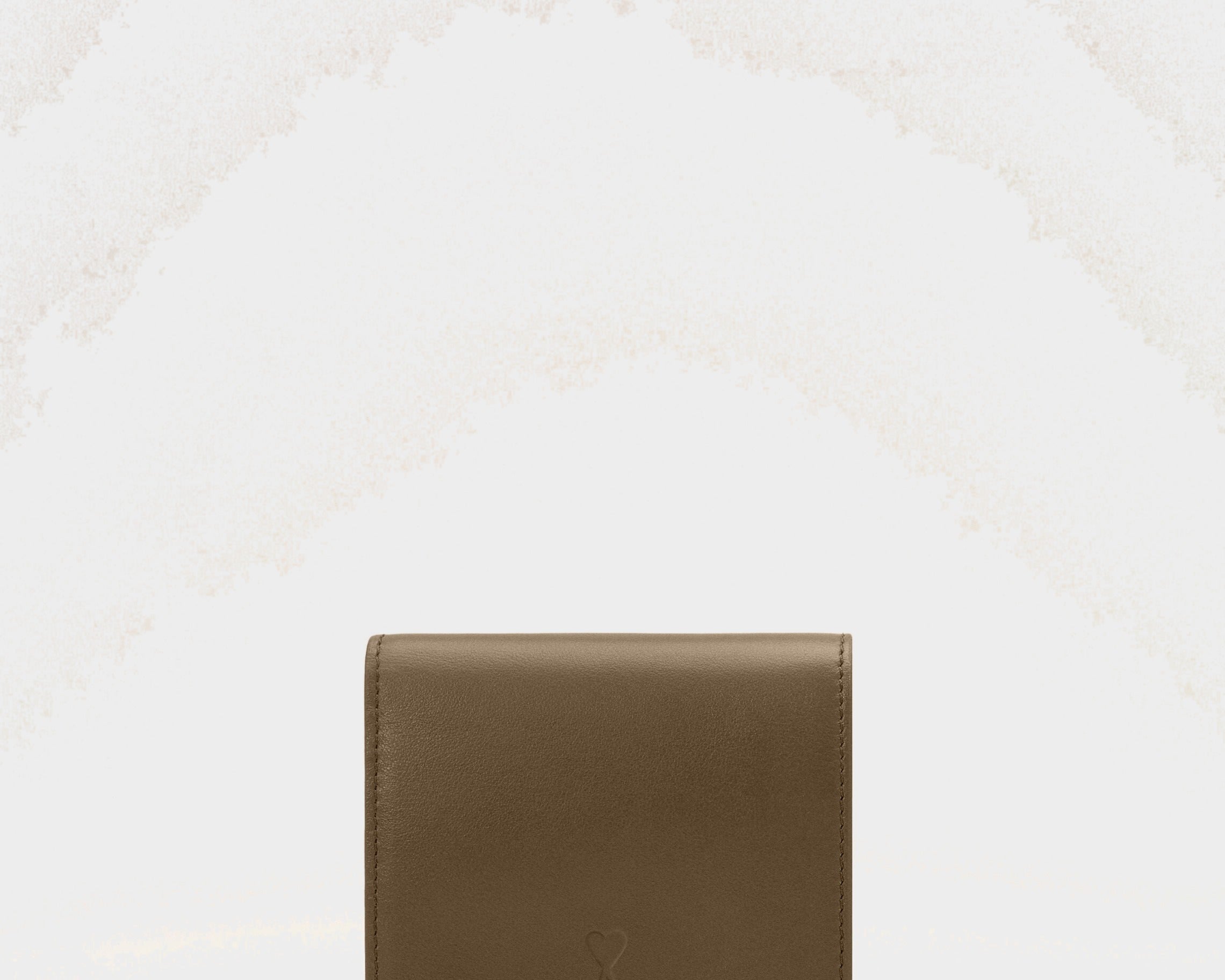Portefeuille à double volet marron en cuir de vachette Ami de Coeur