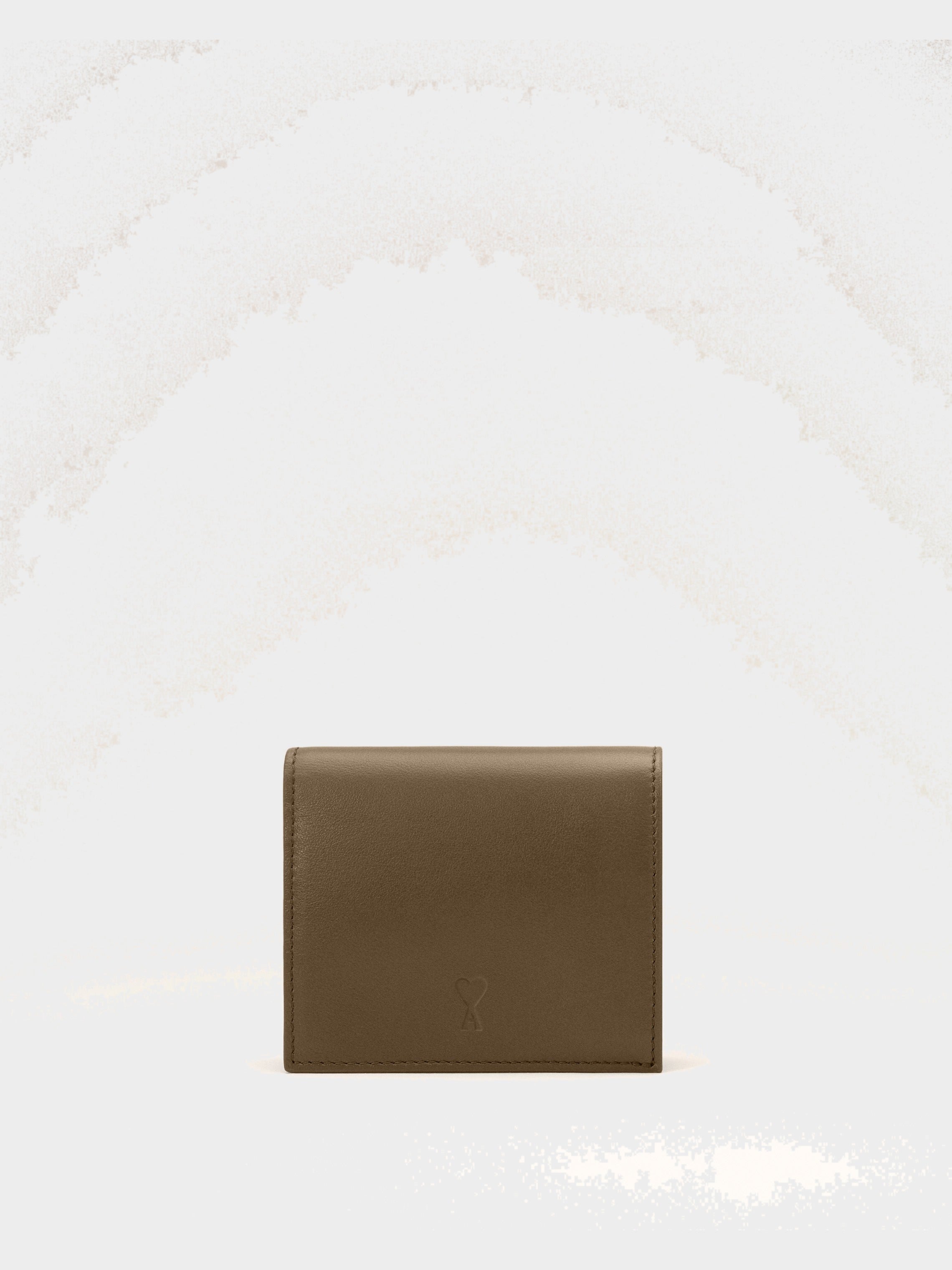 Portefeuille à double volet marron en cuir de vachette Ami de Coeur