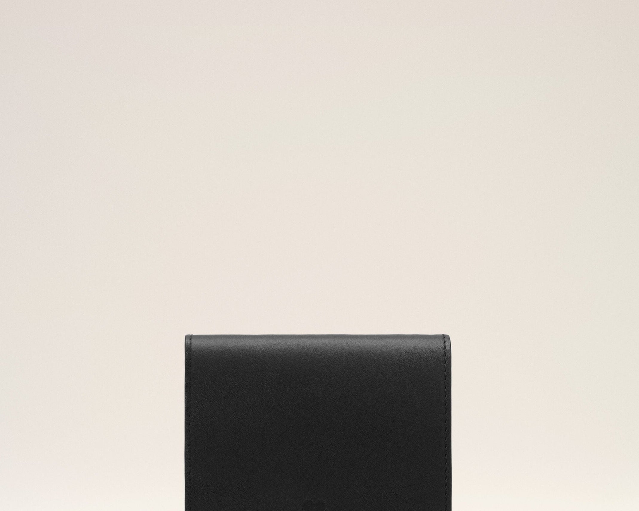 Portefeuille à double volet noir en cuir de vachette Ami de Coeur
