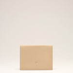 Portefeuille à triple volet beige en cuir de vachette Ami de Coeur