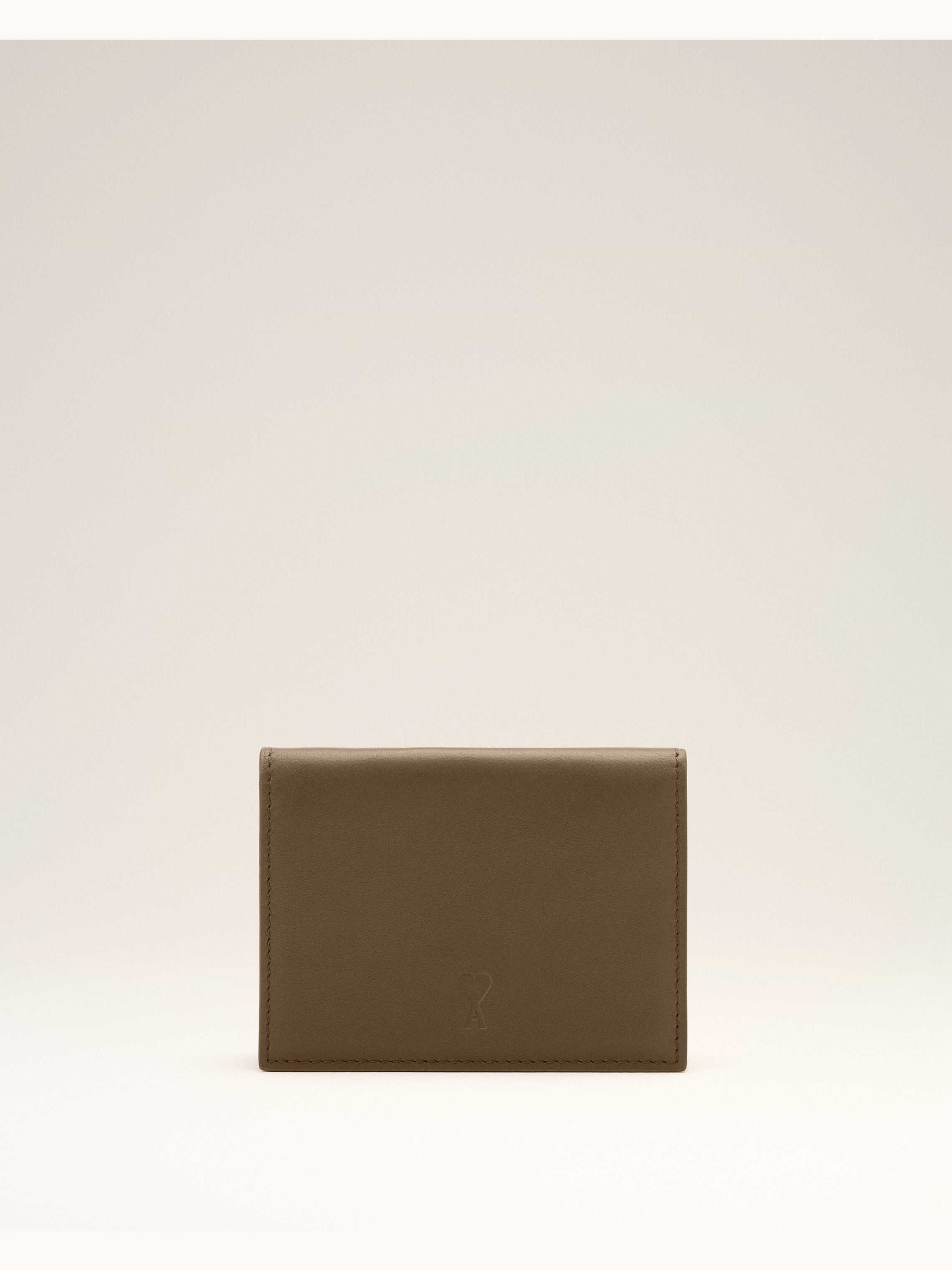 Portefeuille à triple volet marron en cuir de vachette Ami de Coeur
