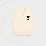 Pull blanc en laine sans manches Ami de Coeur