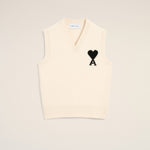 Pull blanc en laine sans manches Ami de Coeur