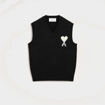 Pull noir en laine sans manches Ami de Coeur