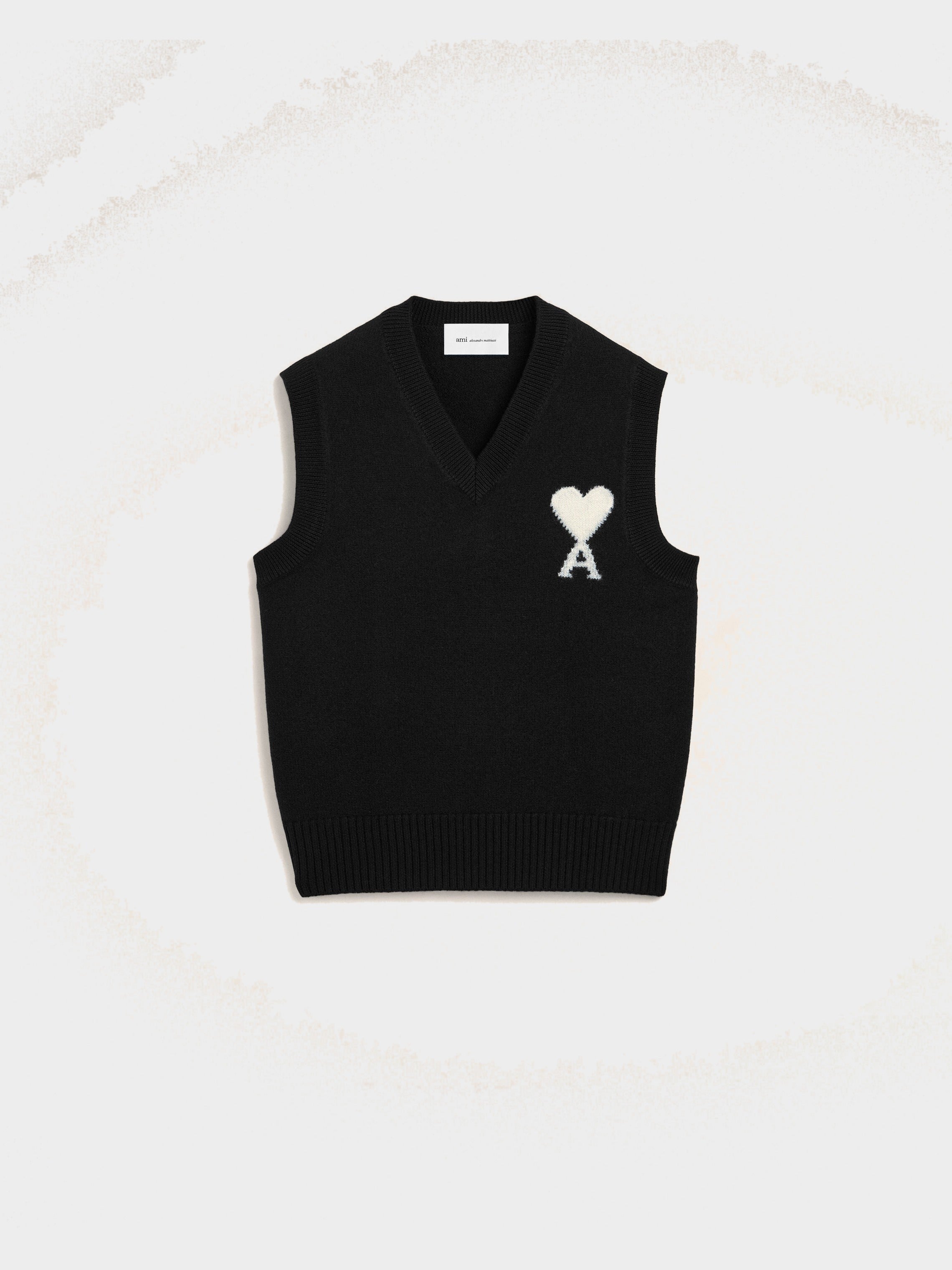 Pull noir en laine sans manches Ami de Coeur