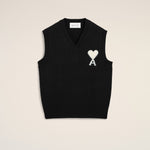 Pull noir en laine sans manches Ami de Coeur