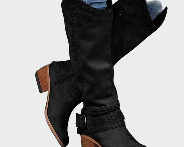Retro kožené cowboyské boty