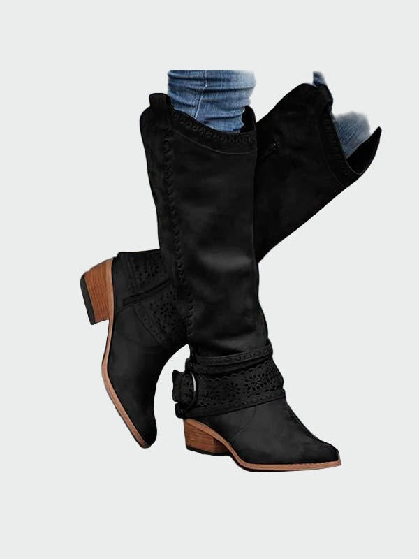 Retro kožené cowboyské boty