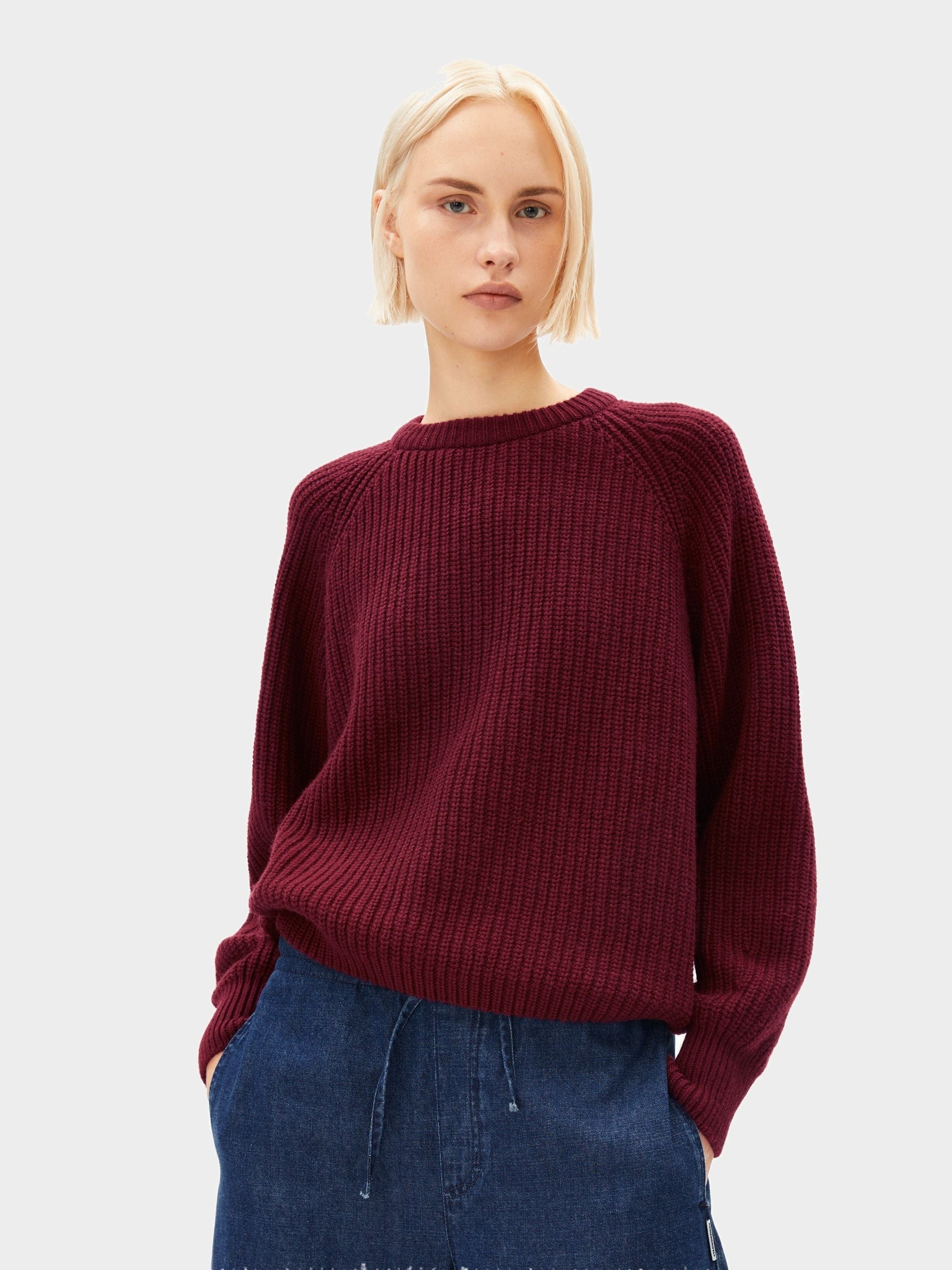 RIPPSTRICKPULLOVER | velvet red