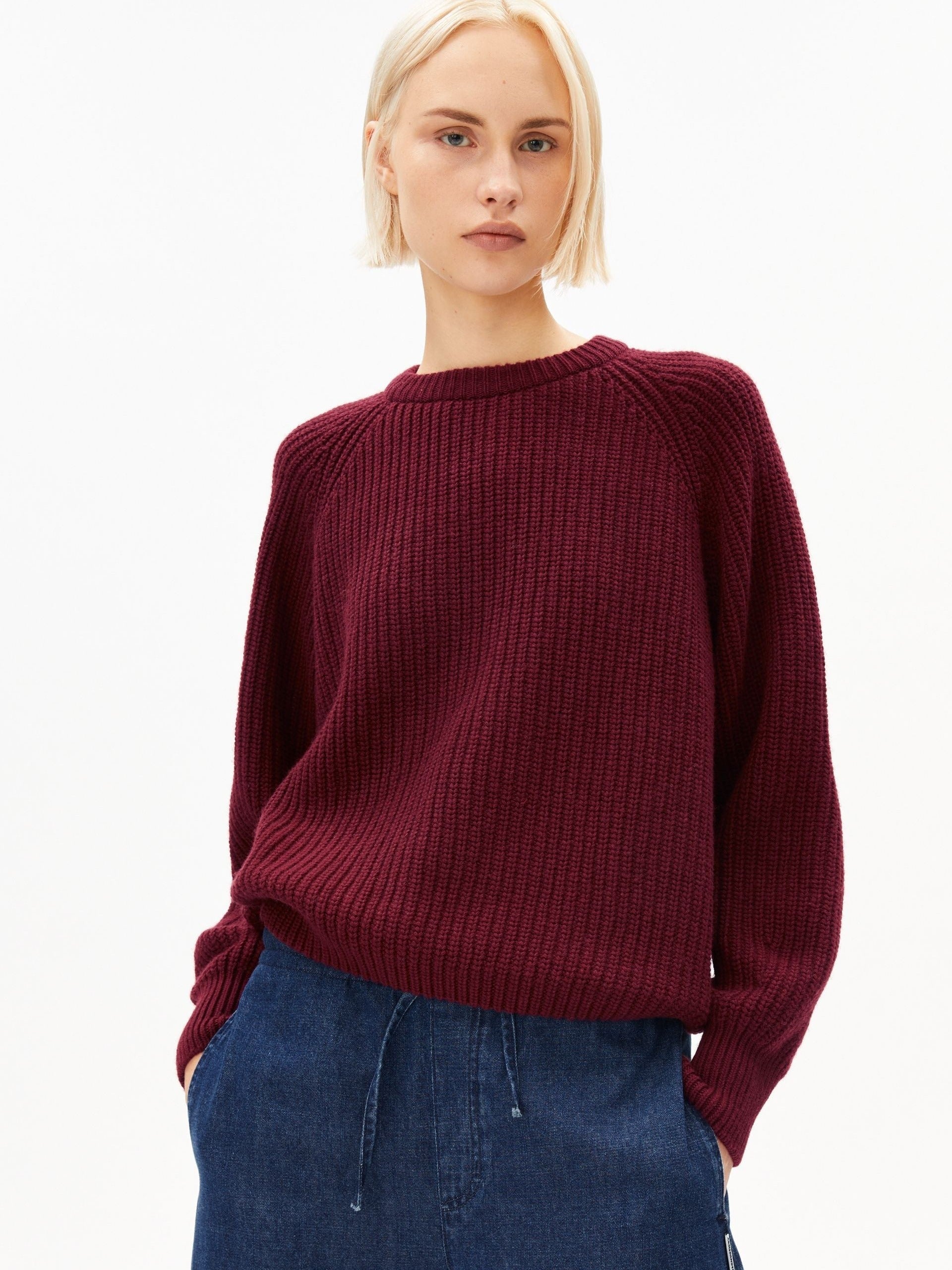 RIPPSTRICKPULLOVER | velvet red
