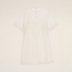 Robe Courte Blanche Trapèze en Soie