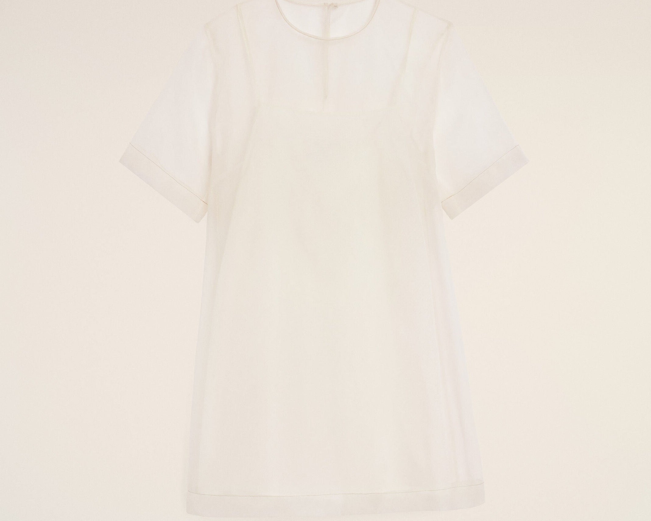 Robe Courte Blanche Trapèze en Soie