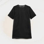 Robe Courte Noire Trapèze en Soie