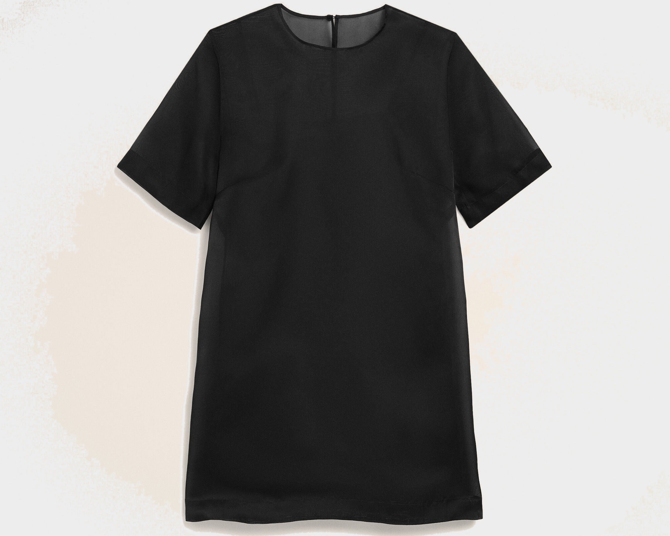 Robe Courte Noire Trapèze en Soie
