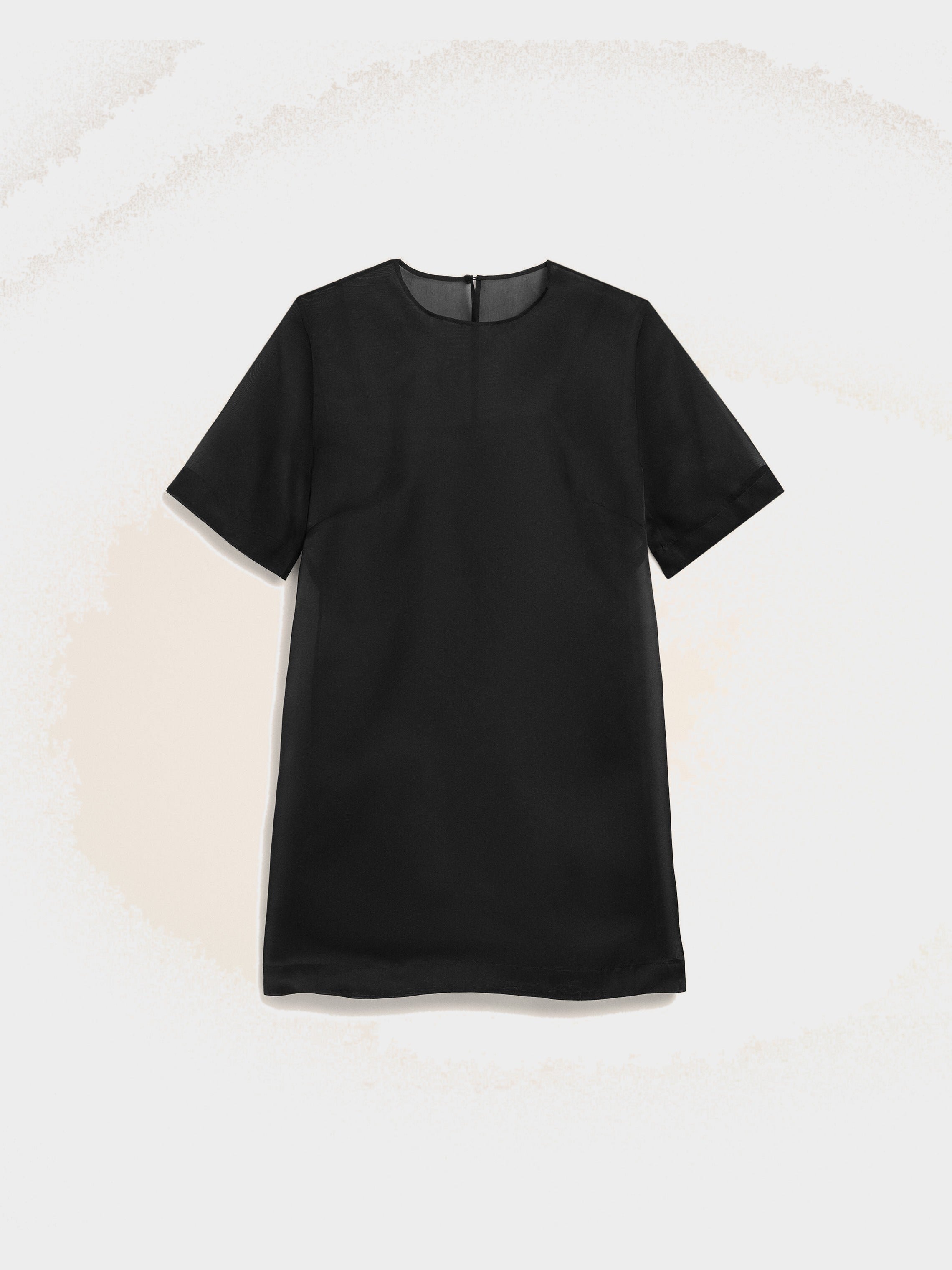Robe Courte Noire Trapèze en Soie