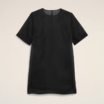 Robe Courte Noire Trapèze en Soie