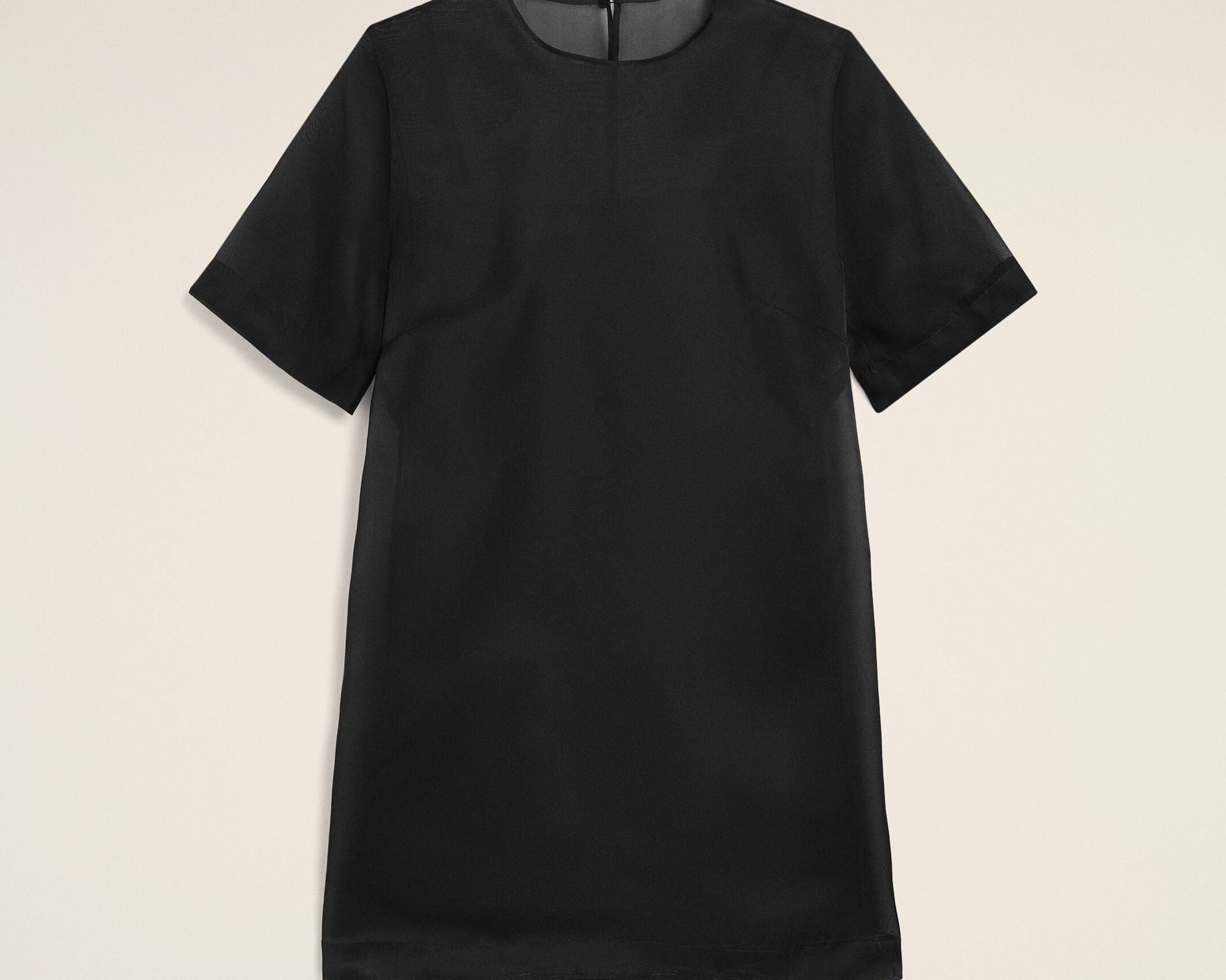Robe Courte Noire Trapèze en Soie