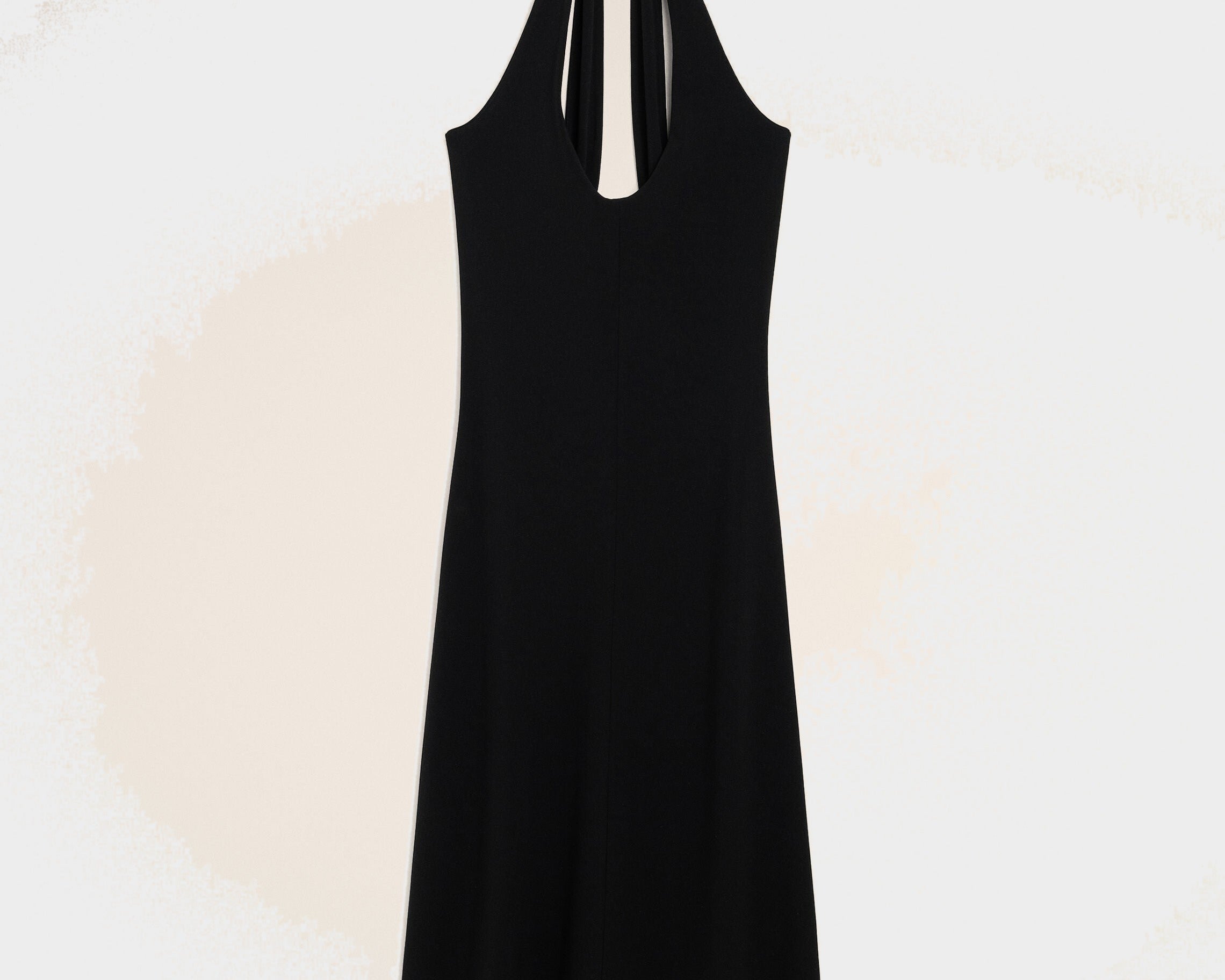 Robe midi dos nu noire en jersey