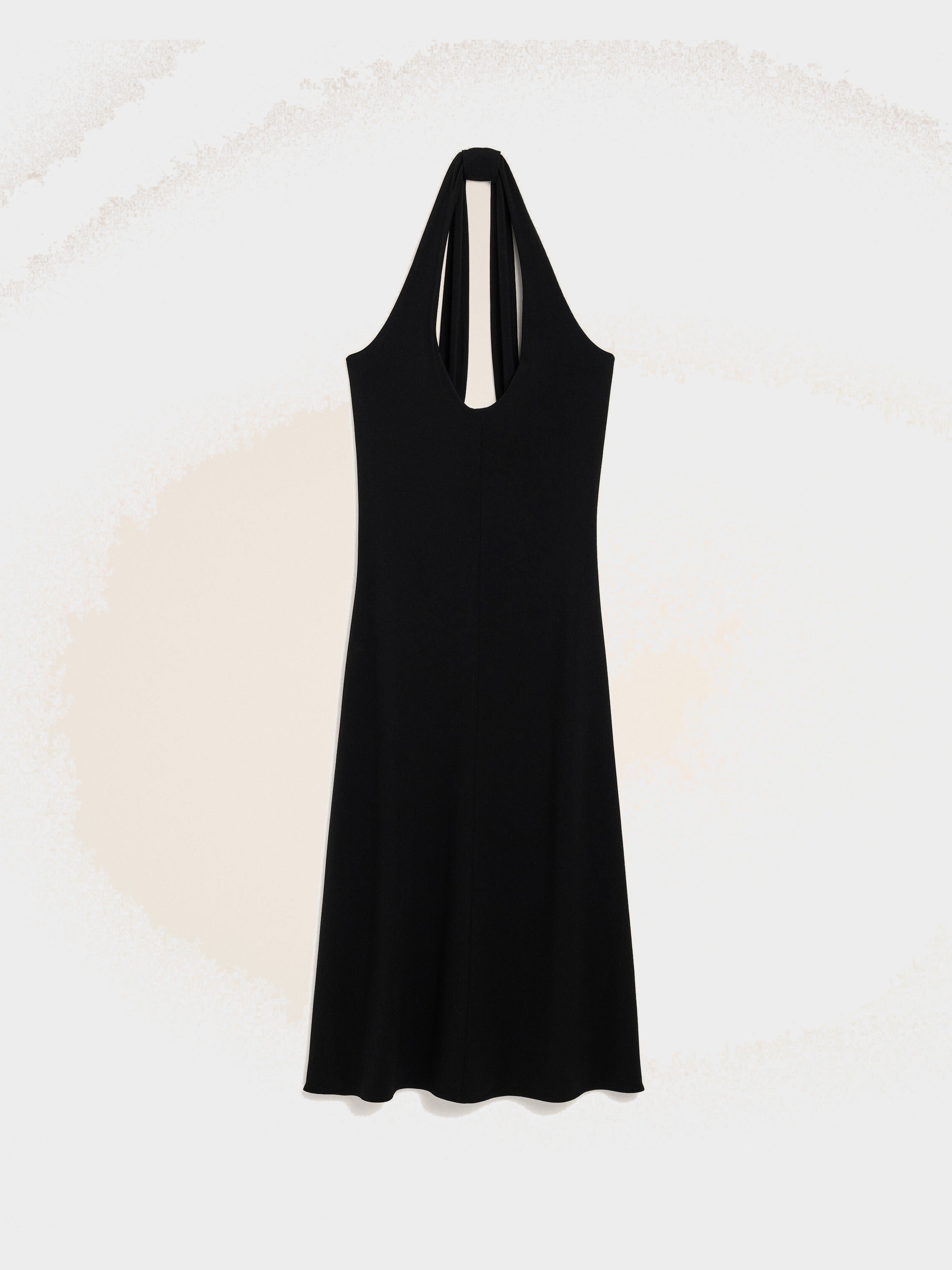 Robe midi dos nu noire en jersey