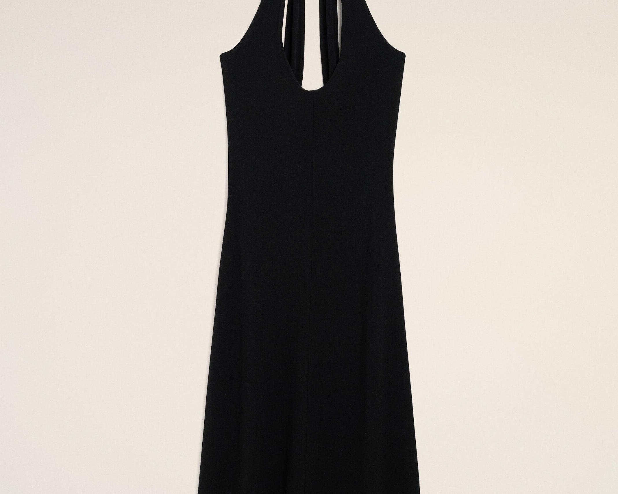 Robe midi dos nu noire en jersey