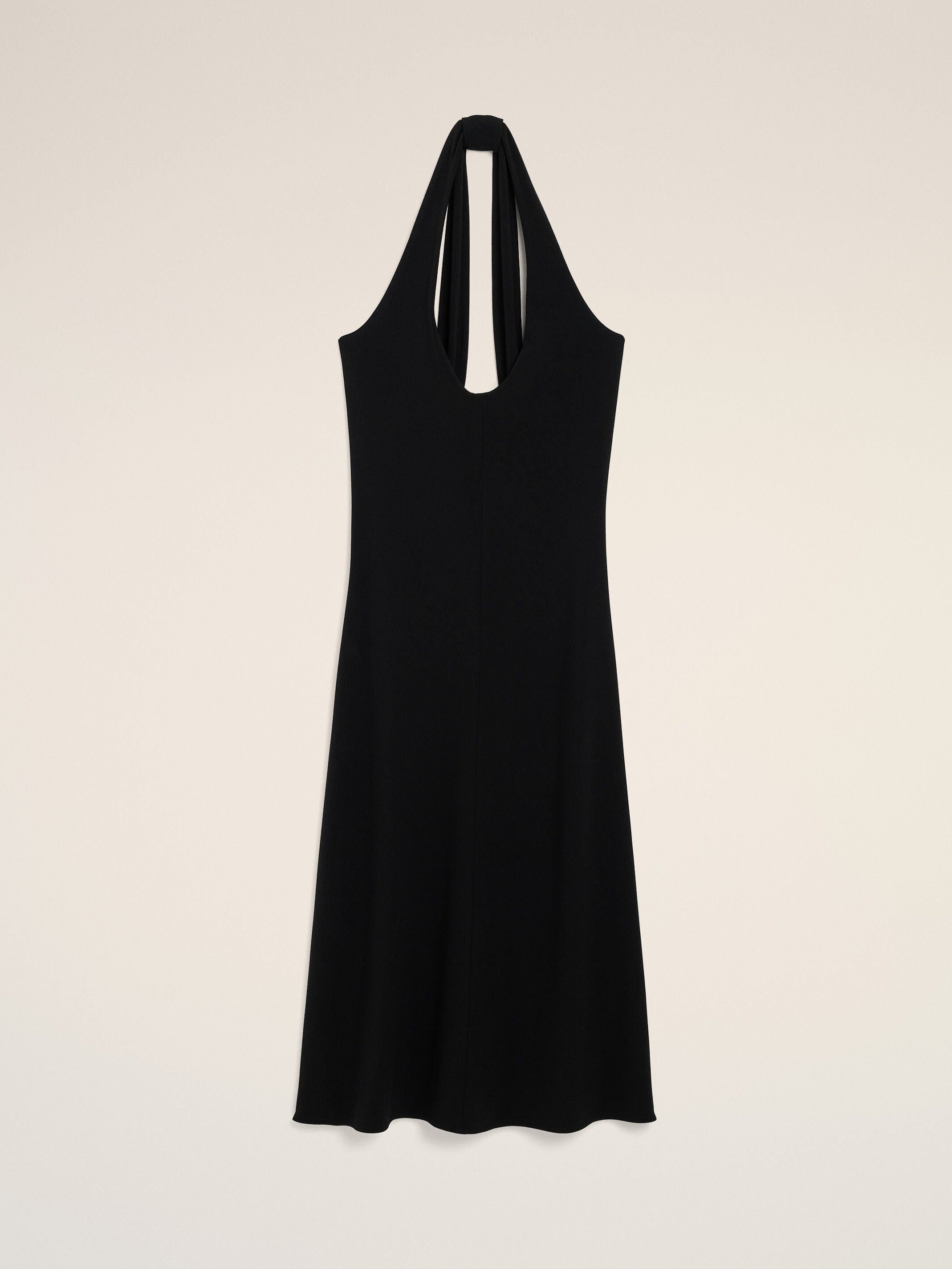 Robe midi dos nu noire en jersey