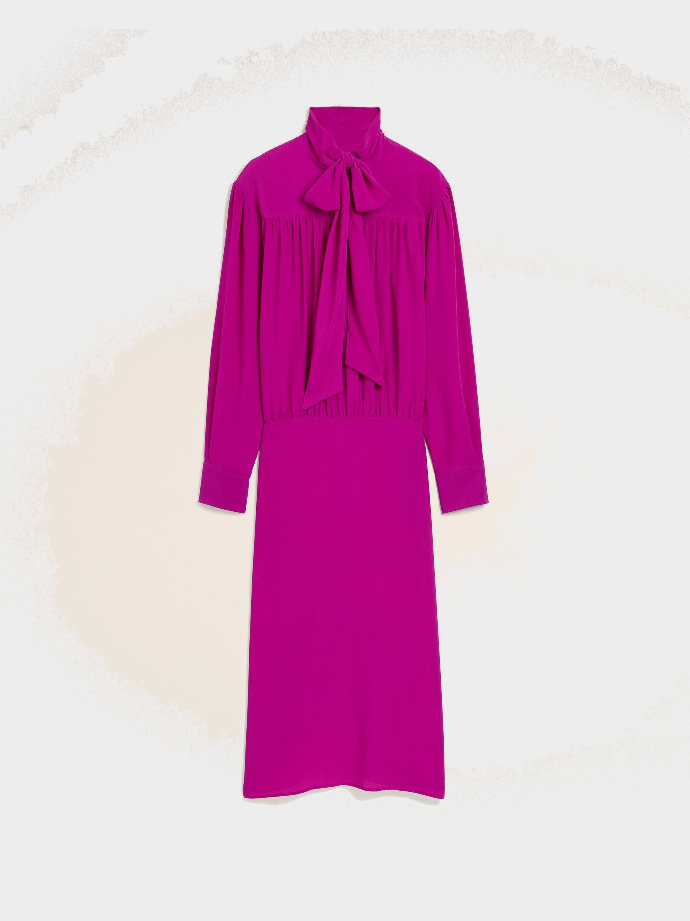 Robe midi violette en soie mélangée à lavallière
