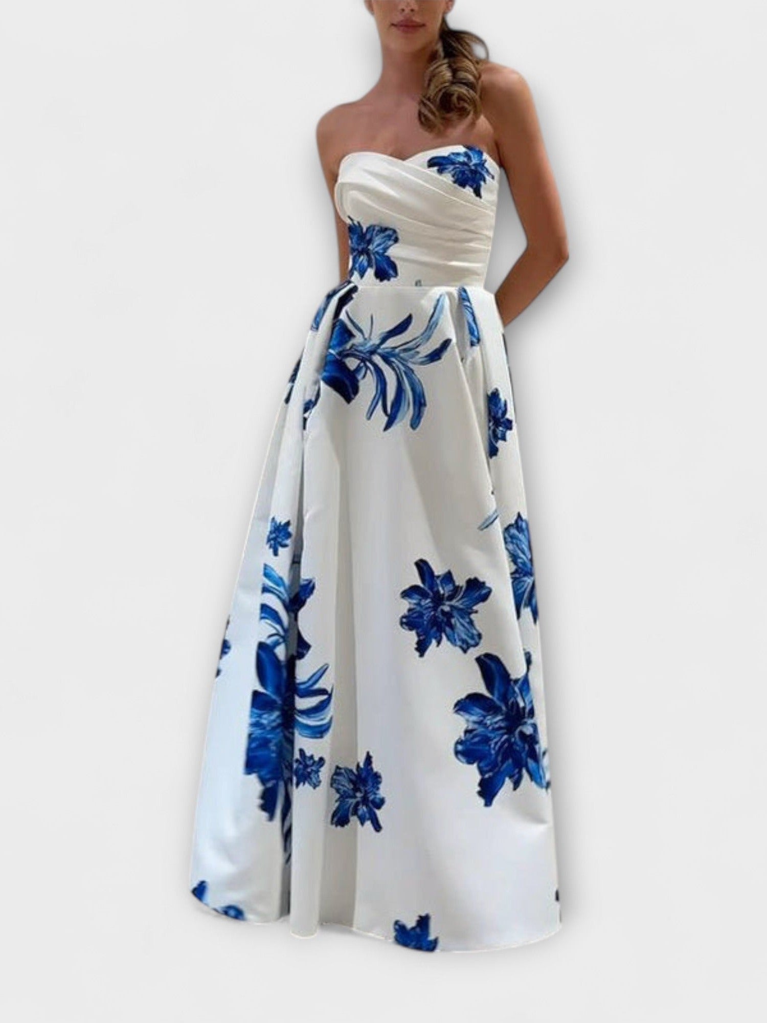 Rosalie - Chic off-shoulder květinové maxi šaty