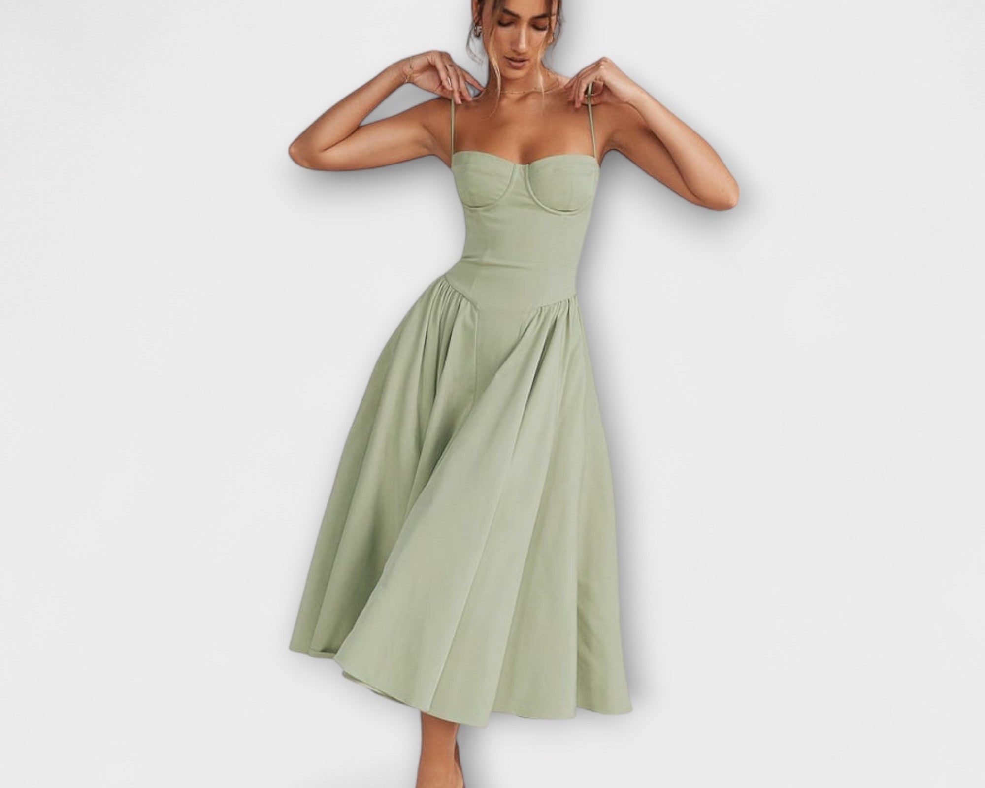Rosalie - Elegantní bezrukávový korzetový šaty