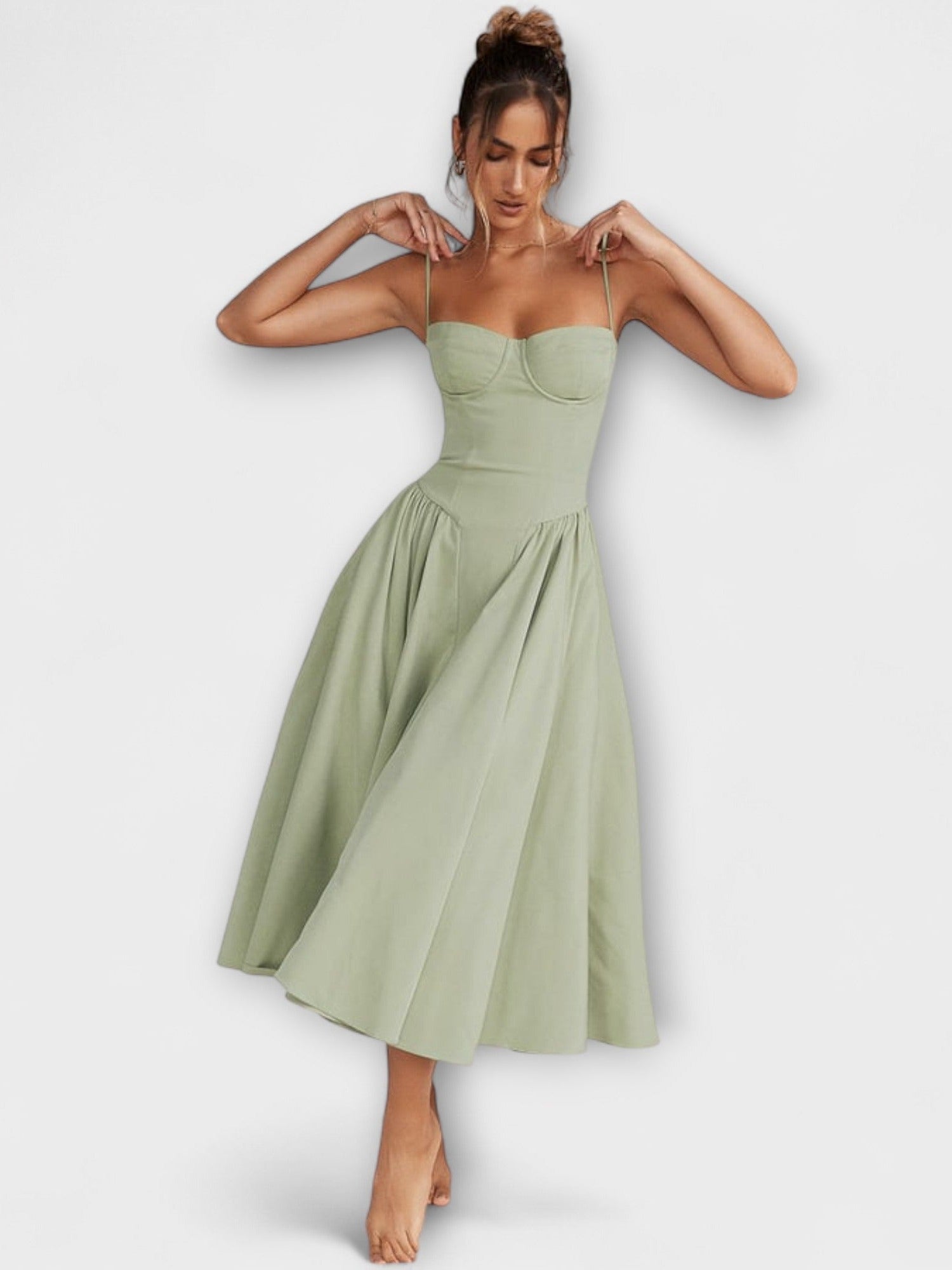 Rosalie - Elegantní bezrukávový korzetový šaty